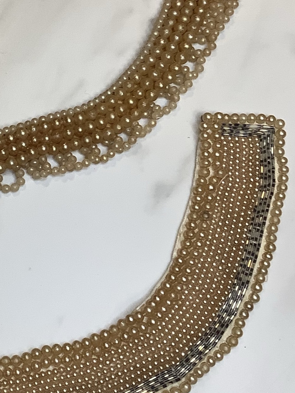 2 Vintage Beaded Pearl Collars a necklaces